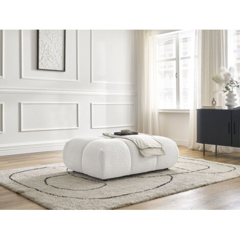 BOBOCHIC - Pouf ALYA tissu bouclette Blanc (1/5)