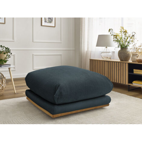 BOBOCHIC - Pouf ERNEST tissu velours côtelé Bleu (1/5)