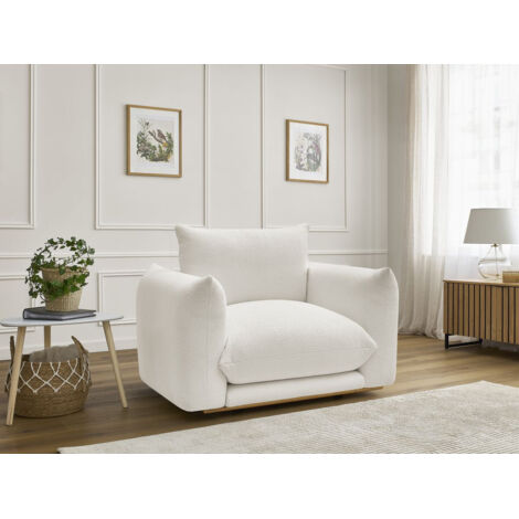 BOBOCHIC - Fauteuil ERNEST tissu bouclette Blanc (1/5)