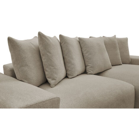 BOBOCHIC - Canapé d'angle convertible réversible coffre VOLTAIRE tissu chiné   Taupe (1/5)