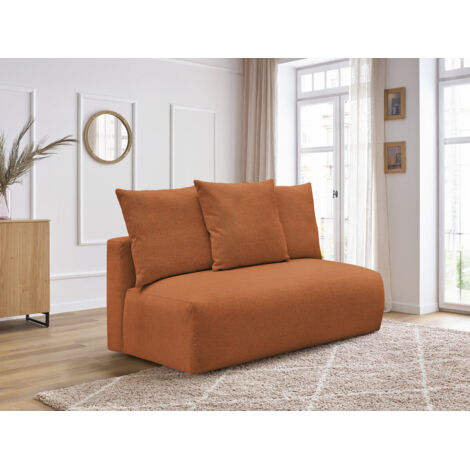 BOBOCHIC - Chauffeuse 2 places sans accoudoir pour canapé modulable VOLTAIRE tissu chiné   Orange (1/5)