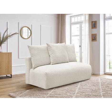 BOBOCHIC - Chauffeuse 2 places sans accoudoir pour canapé modulable VOLTAIRE tissu chiné   Blanc (1/5)