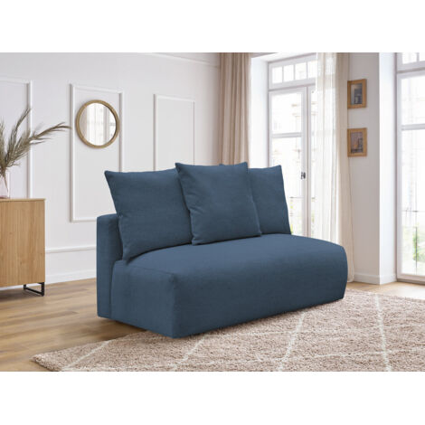 BOBOCHIC - Chauffeuse 2 places sans accoudoir pour canapé modulable VOLTAIRE tissu chiné Bleu foncé (1/5)