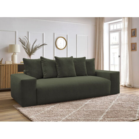 BOBOCHIC - Canapé droit convertible coffre VOLTAIRE tissu chiné   Vert (1/5)