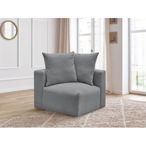 BOBOCHIC - Angle pour canapé modulable VOLTAIRE tissu chiné Angle droit Gris foncé (1/5)