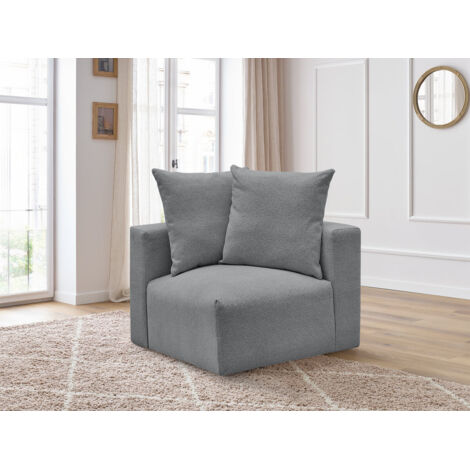 BOBOCHIC - Angle pour canapé modulable VOLTAIRE tissu chiné Angle gauche Gris foncé (1/5)