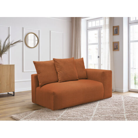 BOBOCHIC - Chauffeuse 2 places avec accoudoir pour canapé modulable VOLTAIRE tissu chiné Angle droit Orange (1/5)
