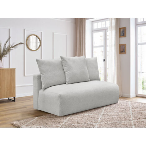 BOBOCHIC - Chauffeuse 2 places sans accoudoir pour canapé modulable VOLTAIRE tissu chiné Gris clair (1/5)