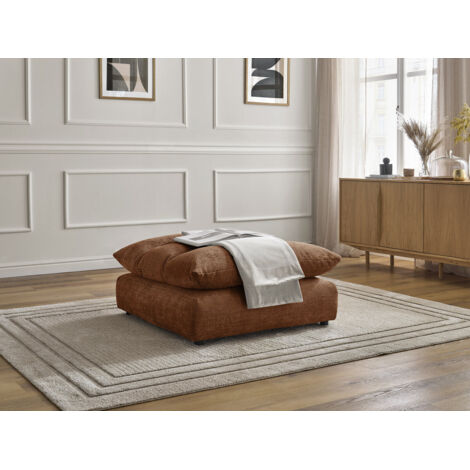 BOBOCHIC - Pouf NEIL tissu texturé Orange (1/5)