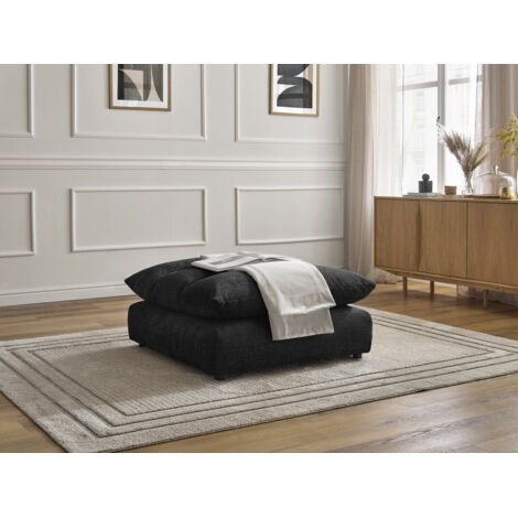 BOBOCHIC - Pouf NEIL tissu texturé Noir (1/5)