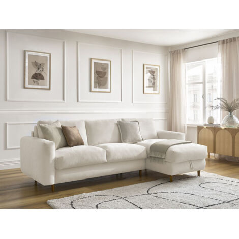 Canapé D'angle Convertible Bobochic, Beige, Tissu, 7 Places, 300 Cm