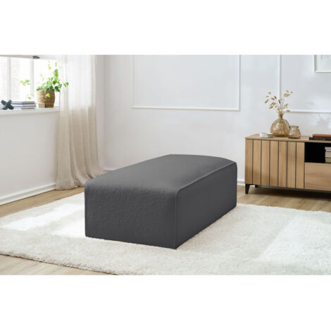 BOBOCHIC - Pouf pour canapé modulable MEGEVE tissu bouclette Gris foncé (1/5)