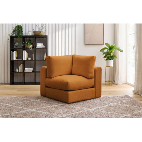 BOBOCHIC - Angle pour canapé modulable PARIS tissu bouclette Jaune (1/5)