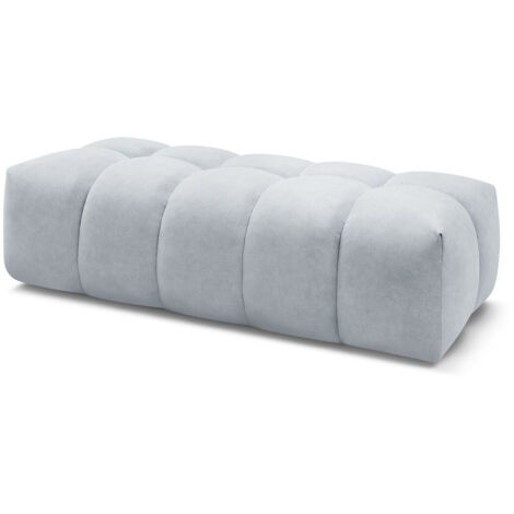 BOBOCHIC - Pouf MONT-BLANC velours   Gris clair (1/5)
