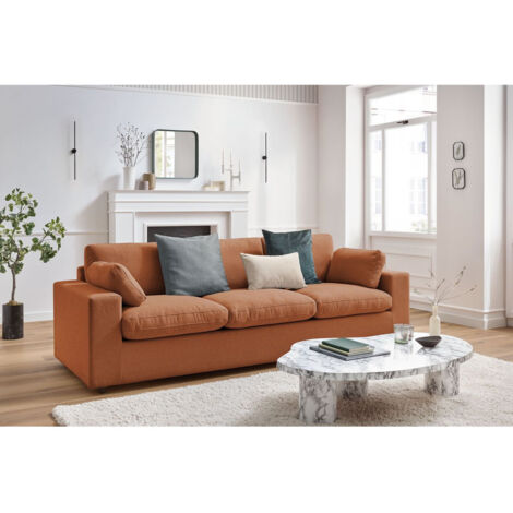 BOBOCHIC - Canapé droit fixe 3 places BELAIR Orange (1/5)
