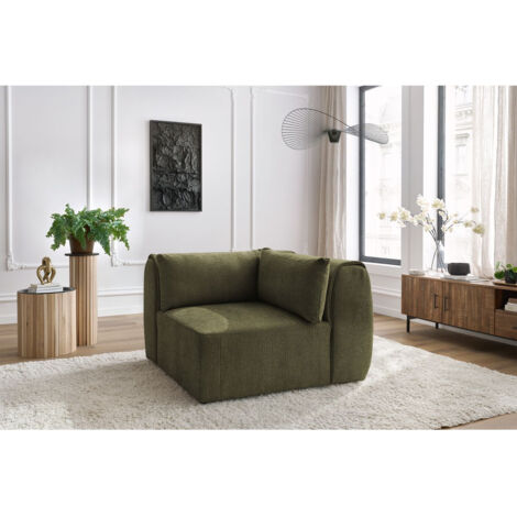 BOBOCHIC - Angle pour canapé modulable JEANNE tissu texturé Vert (1/5)