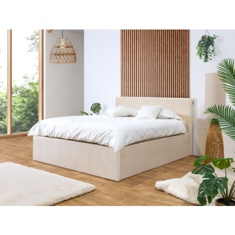 Bobochic – Lit coffre VIVARA XL 160x200 cm – Tête de lit en velours – Rangement pratique – Structure en MDF – Hauteur 101 cm (1/5)