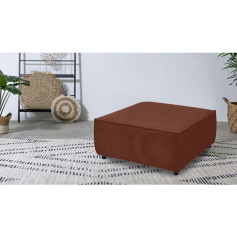 BOBOCHIC - Pouf pour canapé modulable NIHAD tissu velours côtelé Orange (1/3)