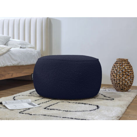 BOBOCHIC - Pouf rond MERINOS Bleu foncé (1/3)