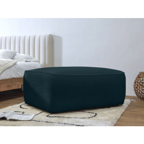BOBOCHIC - Pouf rectangulaire ANGORA Bleu (1/3)