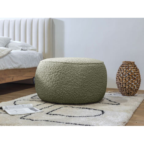 BOBOCHIC - Pouf rond MERINOS Vert (1/3)