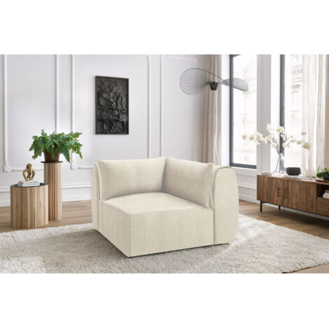 BOBOCHIC - Angle pour canapé modulable JEANNE tissu velours Réversible Beige (1/5)