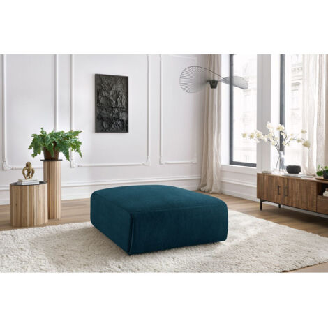 BOBOCHIC - Pouf grand JEANNE tissu velours Bleu foncé (1/5)