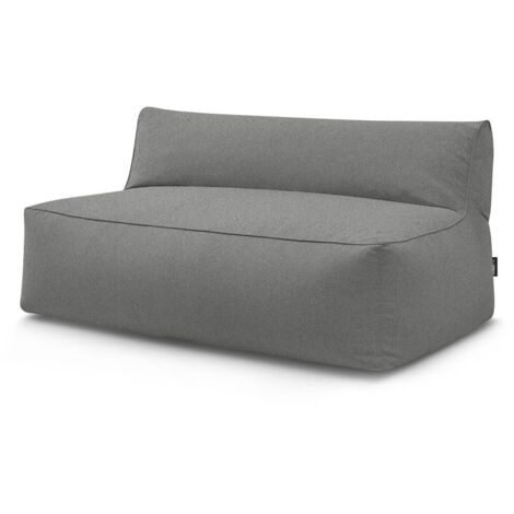 BOBOCHIC - Chauffeuse 2 places sans accoudoir pour canapé de jardin modulable RIVIERA Gris foncé (1/4)