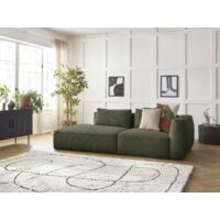 BOBOCHIC - Canapé droit fixe 3 places LEOPOLD velours côtelé Accoudoir droit Vert clair