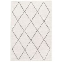 BOBOCHIC - Tapis poils longs RENAUD motifs graphiques 200x290 Beige