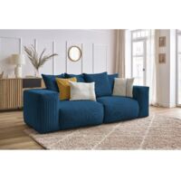 BOBOCHIC - Canapé droit fixe modulable VOLTAIRE Bleu foncé