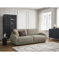 BOBOCHIC - Canapé droit convertible coffre MONICA Taupe