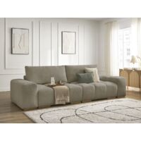 BOBOCHIC - Canapé droit convertible coffre ANAKIN tissu texturé Taupe