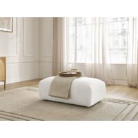 BOBOCHIC - Petit pouf pour canapé modulable SIRIUS tissu texturé Blanc