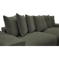 BOBOCHIC - Canapé d'angle fixe réversible VOLTAIRE tissu chiné Vert