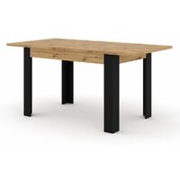 Tables à manger BOBOCHIC - Table extensible 120/160 cm NUKA Chêne et noir - Bois