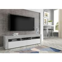 Meubles TV SUBLEEM - Meuble TV 160 cm ROBIN Blanc gris - Blanc gris