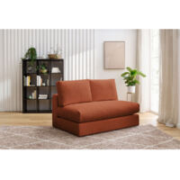 BOBOCHIC - Chauffeuse 2 places pour canapé modulable PARIS tissu bouclette Orange
