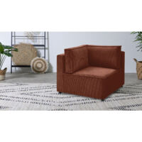 BOBOCHIC - Angle pour canapé modulable NIHAD tissu velours côtelé Orange