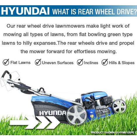 Hyundai 20"/51cm 196cc Self-Propelled Petrol Lawnmower | HYM510SP