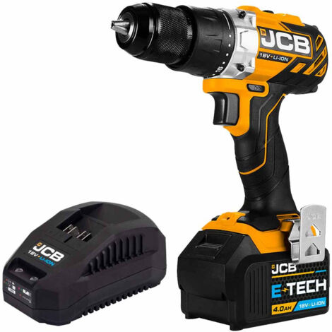 JCB 18V Brushless Drill Driver with 4.0Ah Lithium-ion Battery and 2.4A Charger