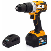 JCB 18V 65Nm Brushless, Variable Speed Combi Drill with 5.0Ah Li-ion Battery & 2.4A Charger