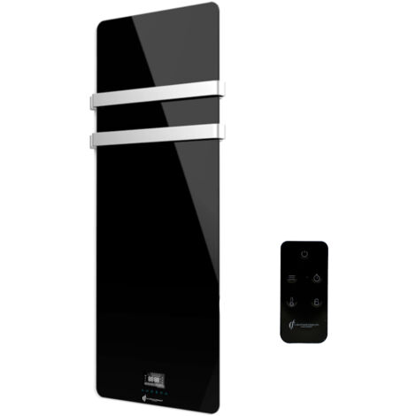 Sèche-Serviette Electrique en Verre mural Omiros Sannover 850 W Noir (1/2)