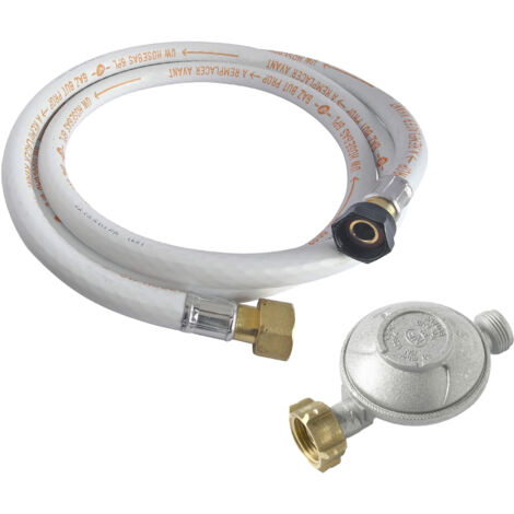 Sannover – Kit flexible butane 1,5 mètres tuyau gaz – Détendeur 28 mbar – Conforme normes NF D36-112 et NF.EN 16129 – Installation intérieure/extérieure (1/2)