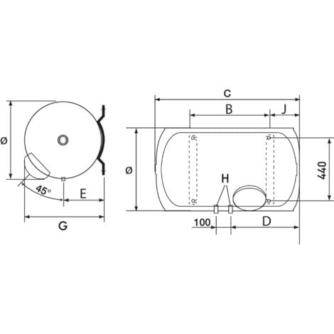 Chauffe eau électrique Blindé Horizontal Mural Initio Ariston 150 L