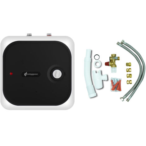 Chauffe Eau Electrique ADROS 15L Sous Evier Sannover + Kit d'Installation Complet NF