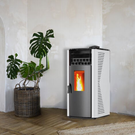 Poêle à granulés air Anita 12 kW Blanc Sannover