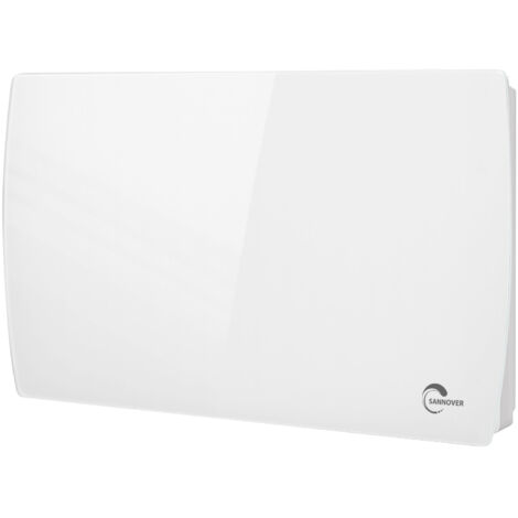 Sannover – Radiateur à inertie électrique mural 1500 W – Verre – Panneau LED tactile – Minuterie – Pour pièces jusqu'à 20 m² (1/3)