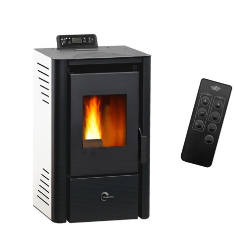 Poêle à granulés étanche Anita 9,4 kW Blanc Sannover