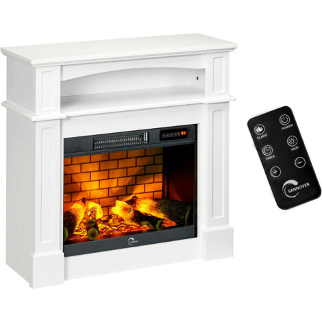 Cheminée Electrique Sifora 2 000W 80,5 x 30 x 81 cm Blanc Sannover - Livrée montée, prête à l'emploi (1/2)